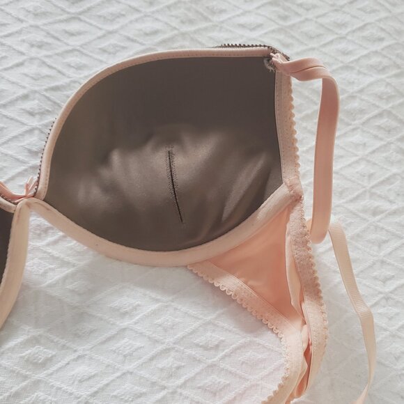 New- AERIE Peach with Taupe "EMMA" Bra- Padded- 34A - Picture 10 of 11